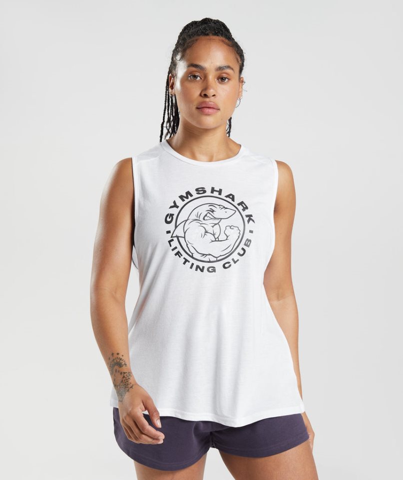 Women\'s Gymshark Legacy Tanks White | NZ 9XMFZN